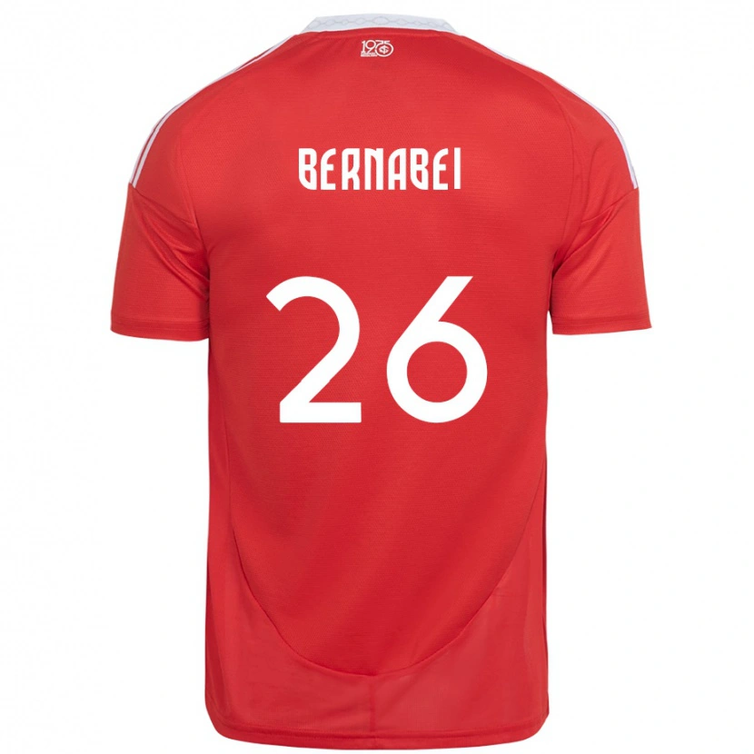 Danxen Barn Alexandro Bernabei #26 Röd Vit Hemmatröja Matchtröjor 2025/26 Tröjor T-Tröja