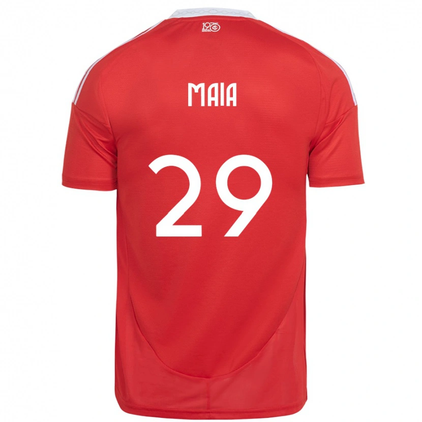 Danxen Barn Thiago Maia #29 Röd Vit Hemmatröja Matchtröjor 2025/26 Tröjor T-Tröja