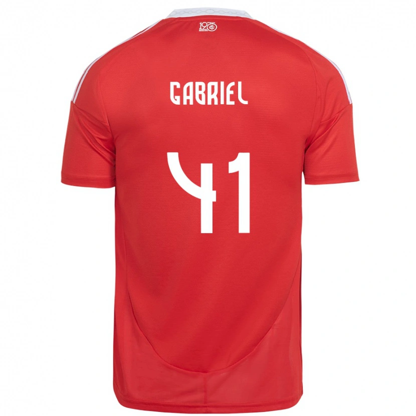 Danxen Barn Victor Gabriel #41 Röd Vit Hemmatröja Matchtröjor 2025/26 Tröjor T-Tröja