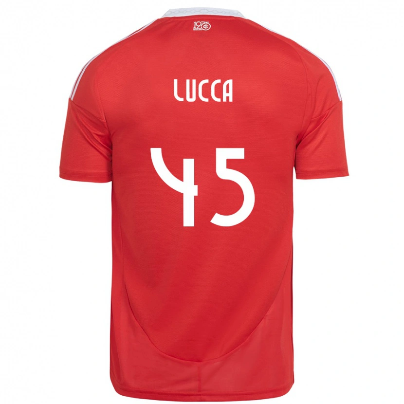 Danxen Barn Lucca #45 Röd Vit Hemmatröja Matchtröjor 2025/26 Tröjor T-Tröja