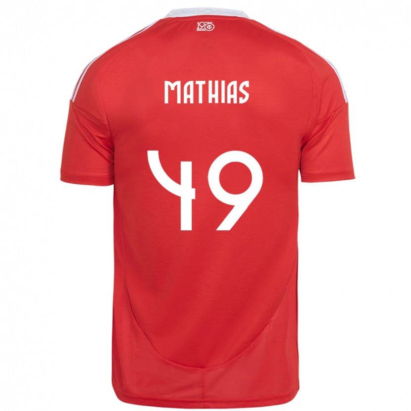 Danxen Barn Ricardo Mathias #49 Röd Vit Hemmatröja Matchtröjor 2025/26 Tröjor T-Tröja
