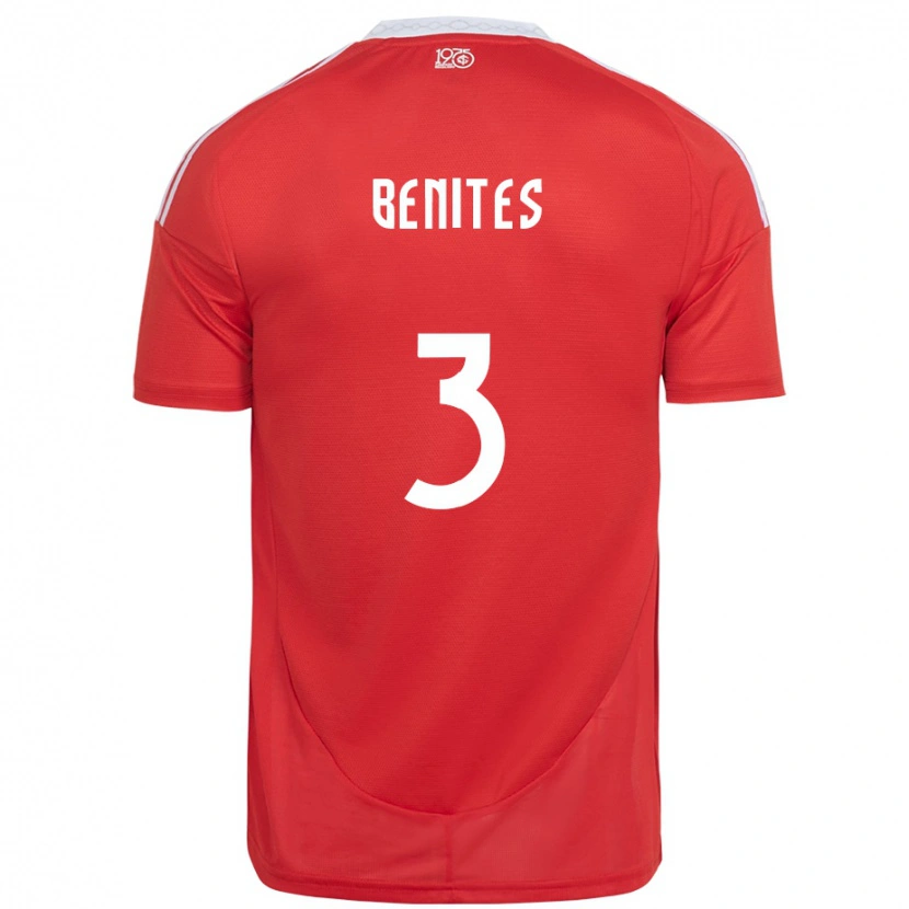 Danxen Barn Bruna Benites #3 Röd Vit Hemmatröja Matchtröjor 2025/26 Tröjor T-Tröja