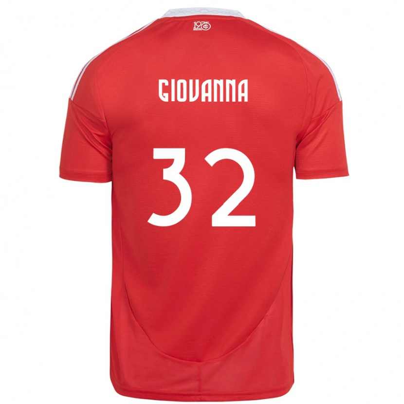 Danxen Barn Giulia Giovanna #32 Röd Vit Hemmatröja Matchtröjor 2025/26 Tröjor T-Tröja