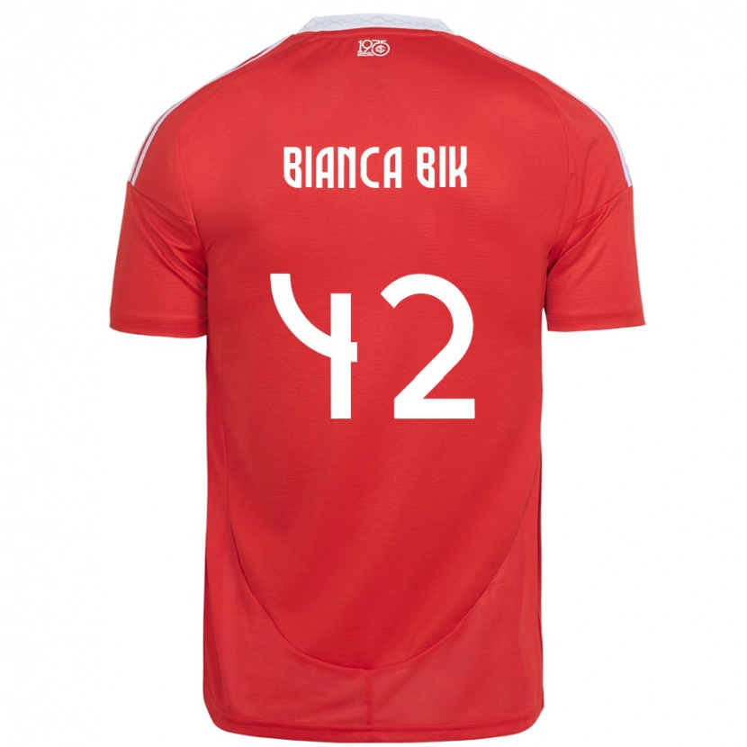 Danxen Barn Bianca Bik #42 Röd Vit Hemmatröja Matchtröjor 2025/26 Tröjor T-Tröja