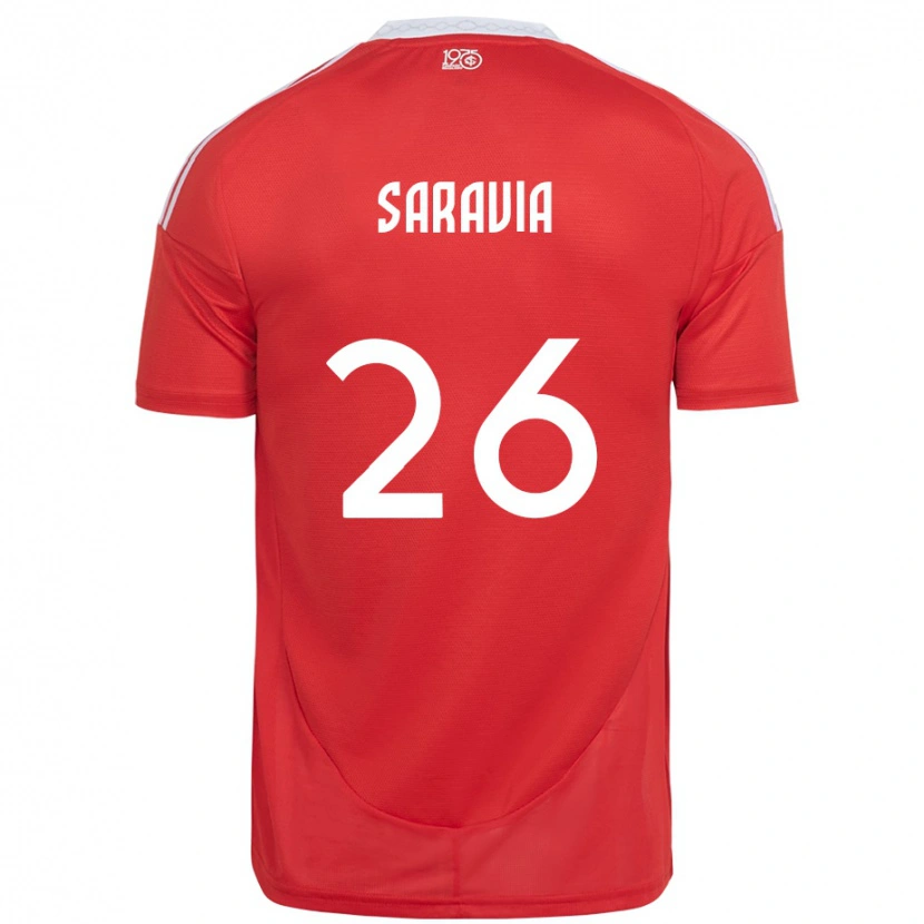 Danxen Barn Saravia #26 Röd Vit Hemmatröja Matchtröjor 2025/26 Tröjor T-Tröja