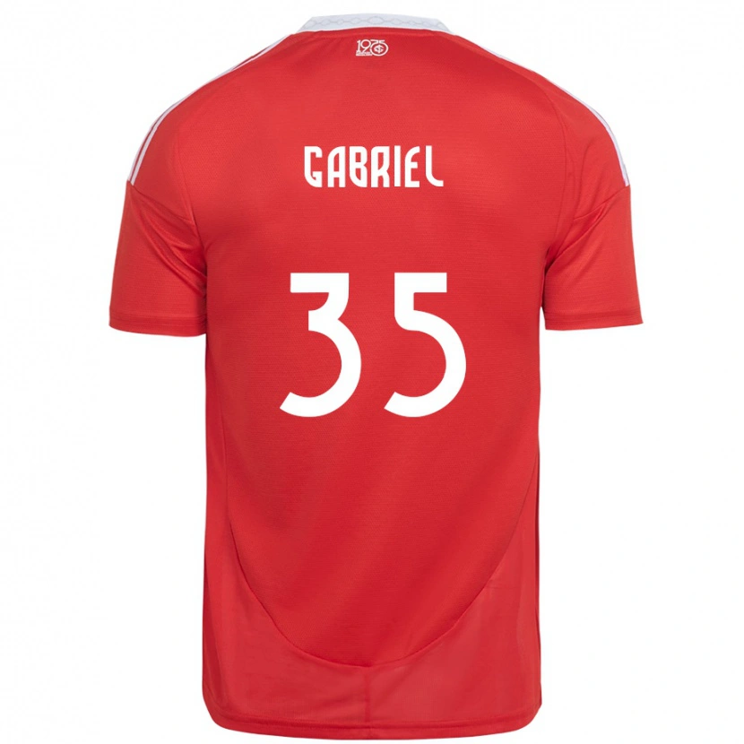 Danxen Barn Ze Gabriel #35 Röd Vit Hemmatröja Matchtröjor 2025/26 Tröjor T-Tröja