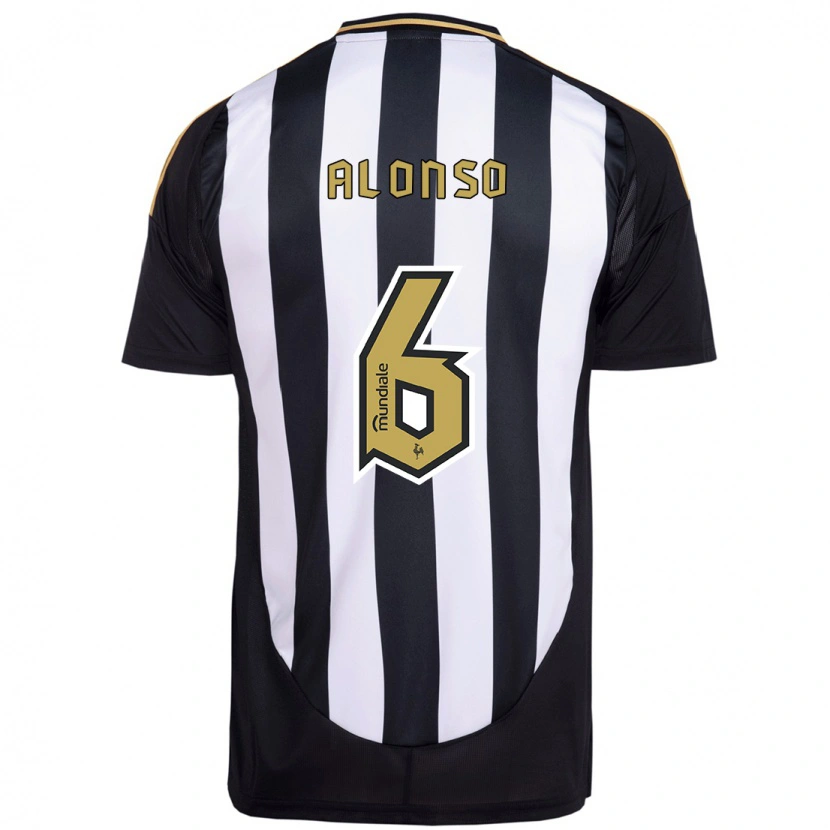 Danxen Barn Júnior Alonso #6 Vit Svart Hemmatröja Matchtröjor 2025/26 Tröjor T-Tröja