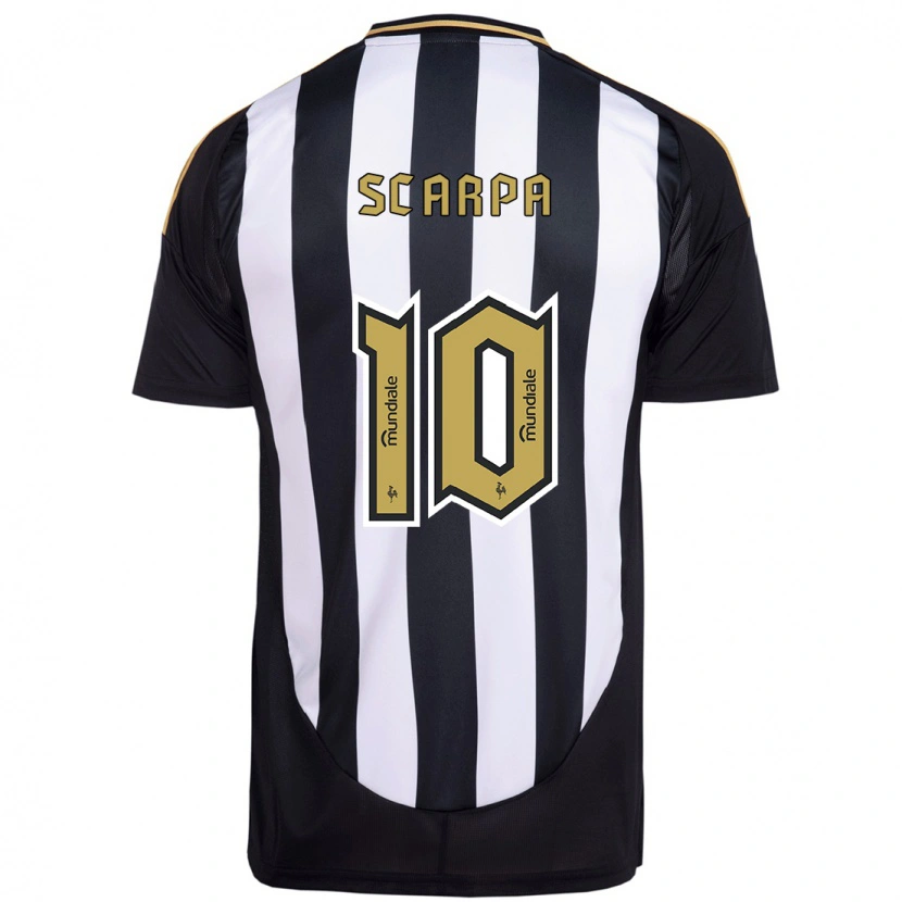 Danxen Barn Gustavo Scarpa #10 Vit Svart Hemmatröja Matchtröjor 2025/26 Tröjor T-Tröja