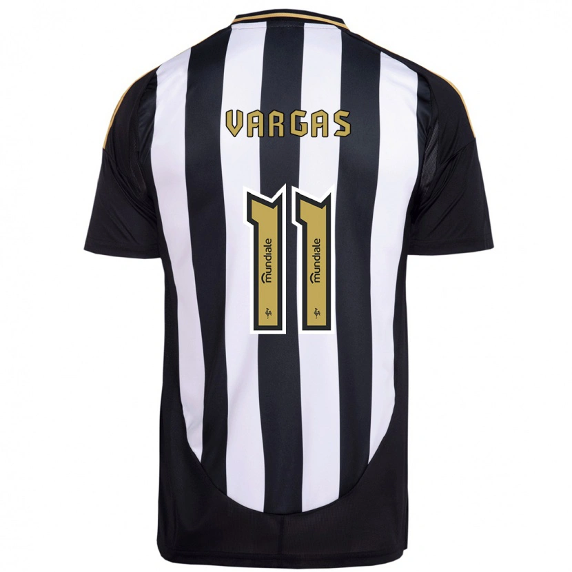 Danxen Barn Eduardo Vargas #11 Vit Svart Hemmatröja Matchtröjor 2025/26 Tröjor T-Tröja