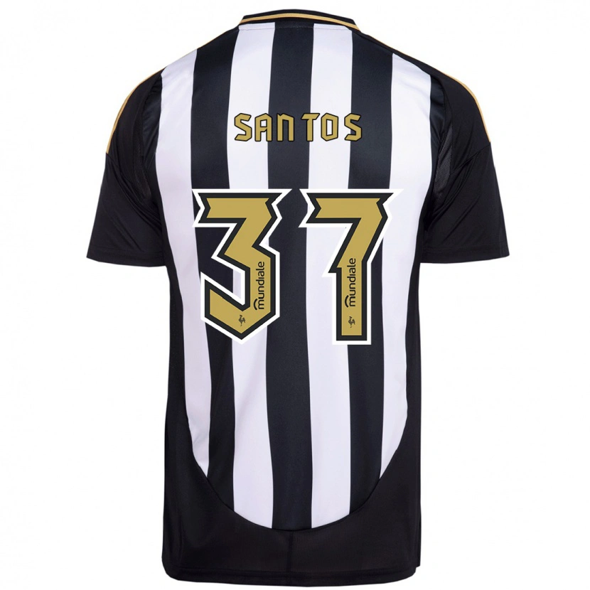Danxen Barn Júnior Santos #37 Vit Svart Hemmatröja Matchtröjor 2025/26 Tröjor T-Tröja