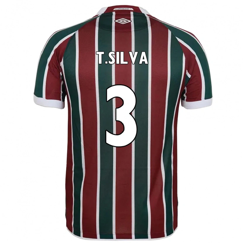 Danxen Barn Thiago Silva #3 Vit Grön Vinröd Hemmatröja Matchtröjor 2025/26 Tröjor T-Tröja