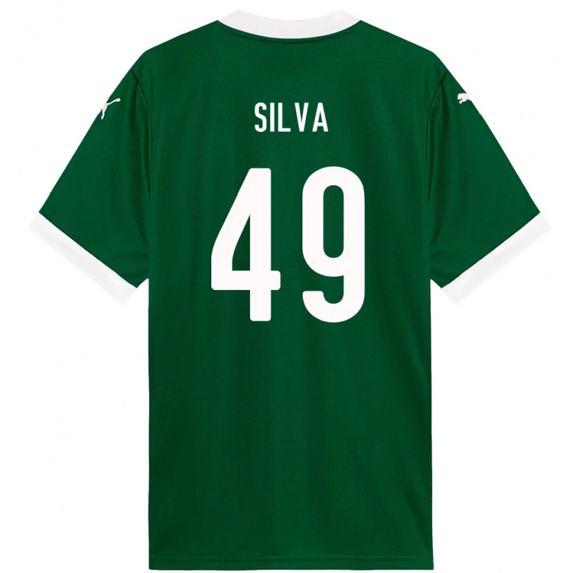 Danxen Barn Gabriel Silva #49 Grön Vit Hemmatröja Matchtröjor 2025/26 Tröjor T-Tröja