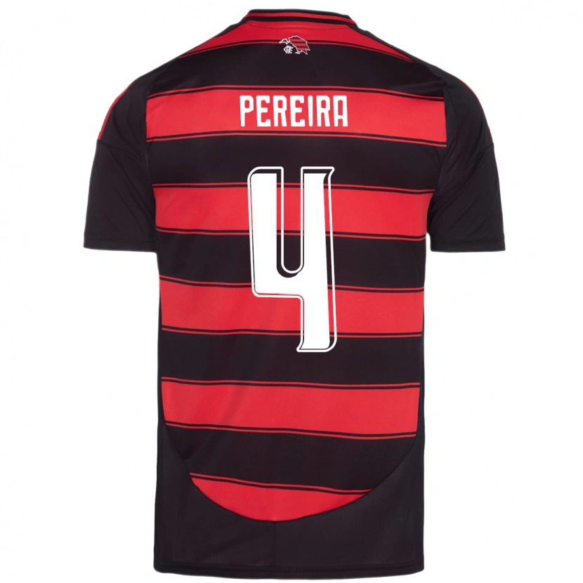 Danxen Barn Léo Pereira #4 Röd Svart Hemmatröja Matchtröjor 2025/26 Tröjor T-Tröja
