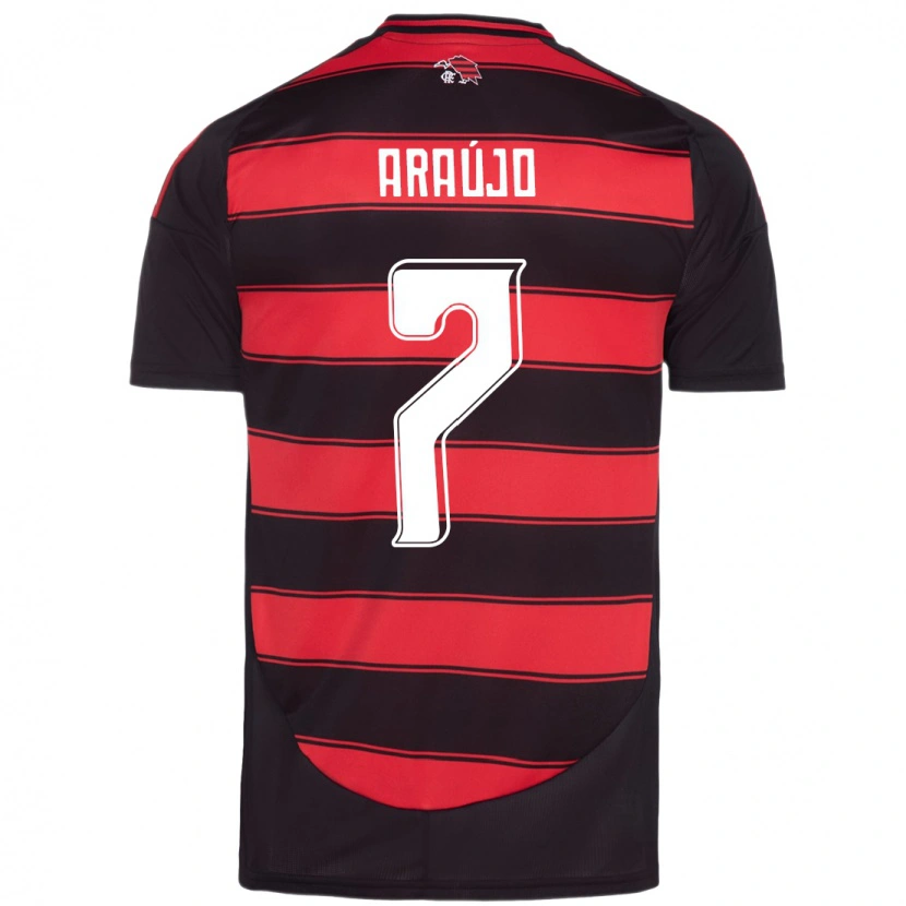 Danxen Barn Luiz Araújo #7 Röd Svart Hemmatröja Matchtröjor 2025/26 Tröjor T-Tröja