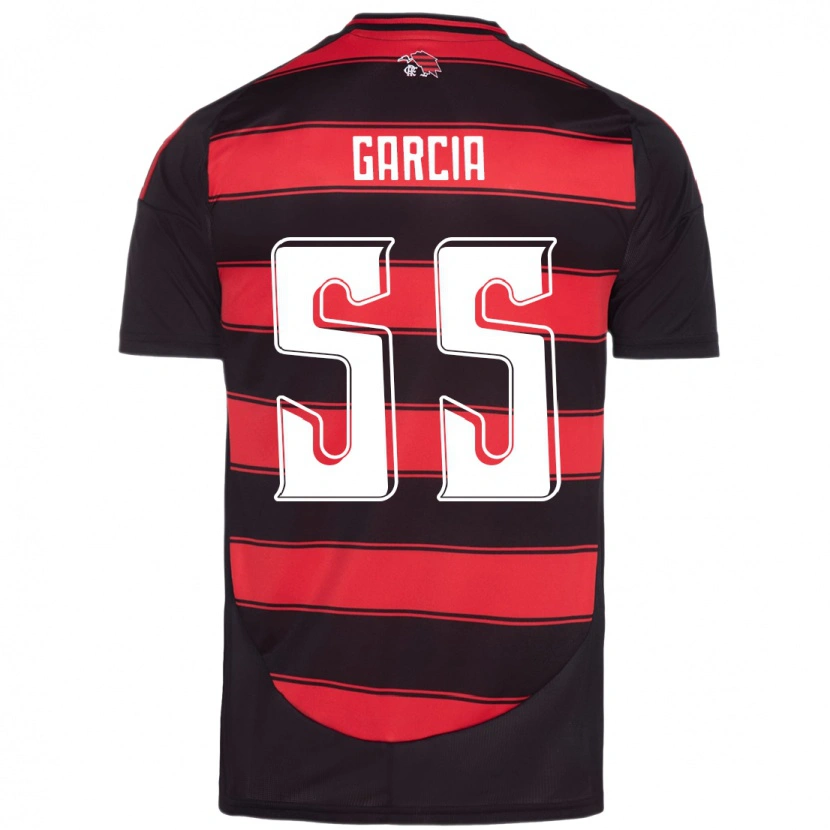 Danxen Barn Caio Garcia #55 Röd Svart Hemmatröja Matchtröjor 2025/26 Tröjor T-Tröja