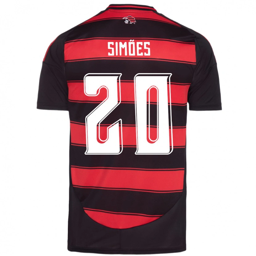 Danxen Barn Fabi Simões #20 Röd Svart Hemmatröja Matchtröjor 2025/26 Tröjor T-Tröja