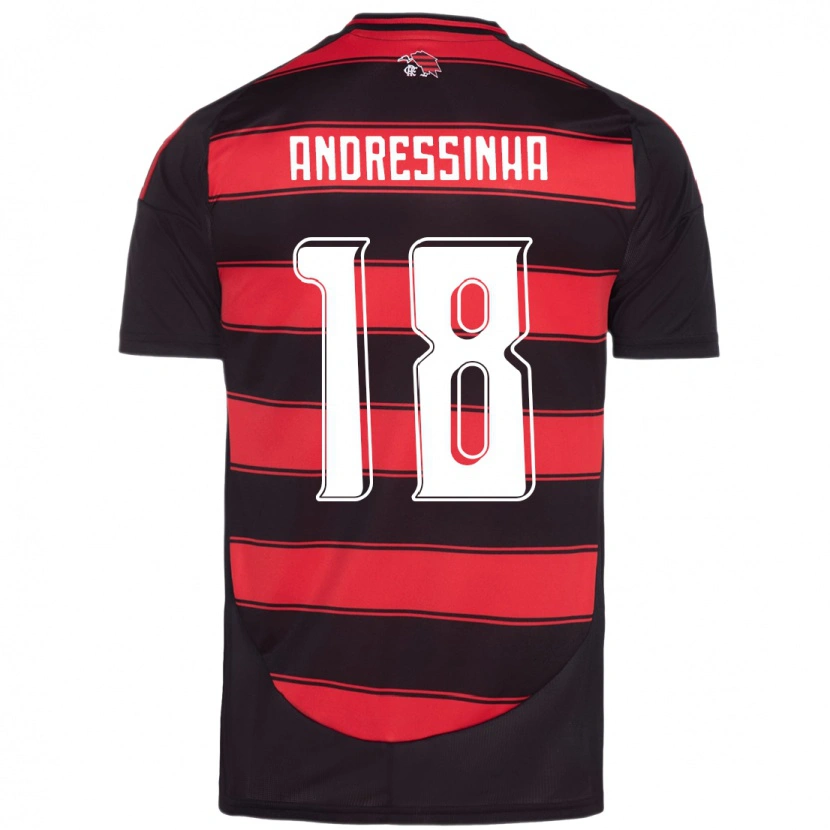 Danxen Barn Andressinha #18 Röd Svart Hemmatröja Matchtröjor 2025/26 Tröjor T-Tröja