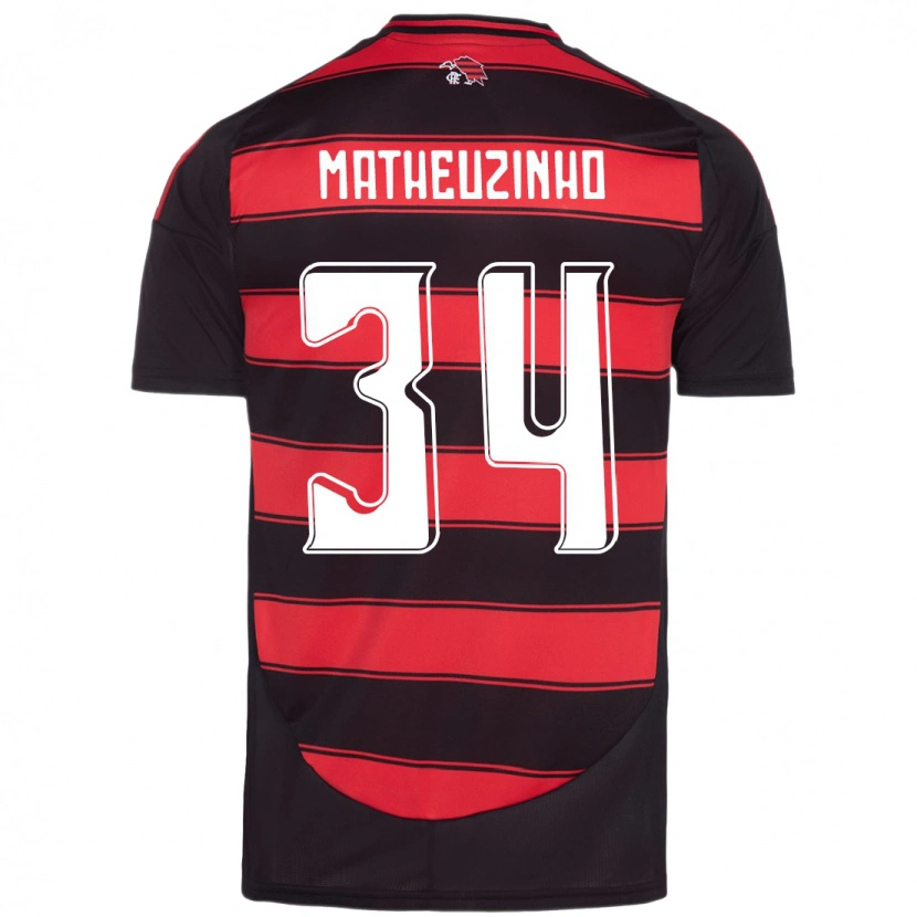 Danxen Barn Matheuzinho #34 Röd Svart Hemmatröja Matchtröjor 2025/26 Tröjor T-Tröja