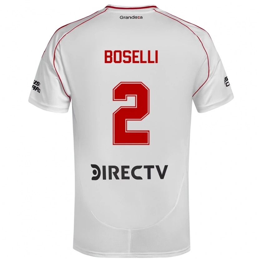 Danxen Barn Sebastián Boselli #2 Vit Röd Hemmatröja Matchtröjor 2025/26 Tröjor T-Tröja