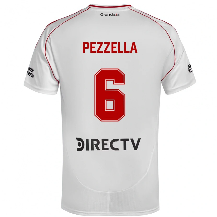 Danxen Barn Germán Pezzella #6 Vit Röd Hemmatröja Matchtröjor 2025/26 Tröjor T-Tröja
