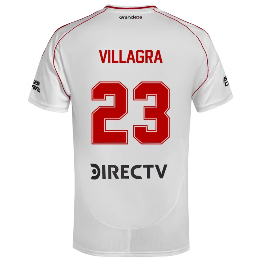Danxen Barn Rodrigo Villagra #23 Vit Röd Hemmatröja Matchtröjor 2025/26 Tröjor T-Tröja