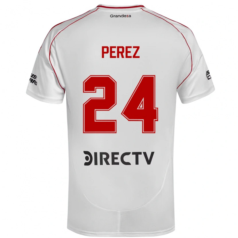 Danxen Barn Enzo Pérez #24 Vit Röd Hemmatröja Matchtröjor 2025/26 Tröjor T-Tröja