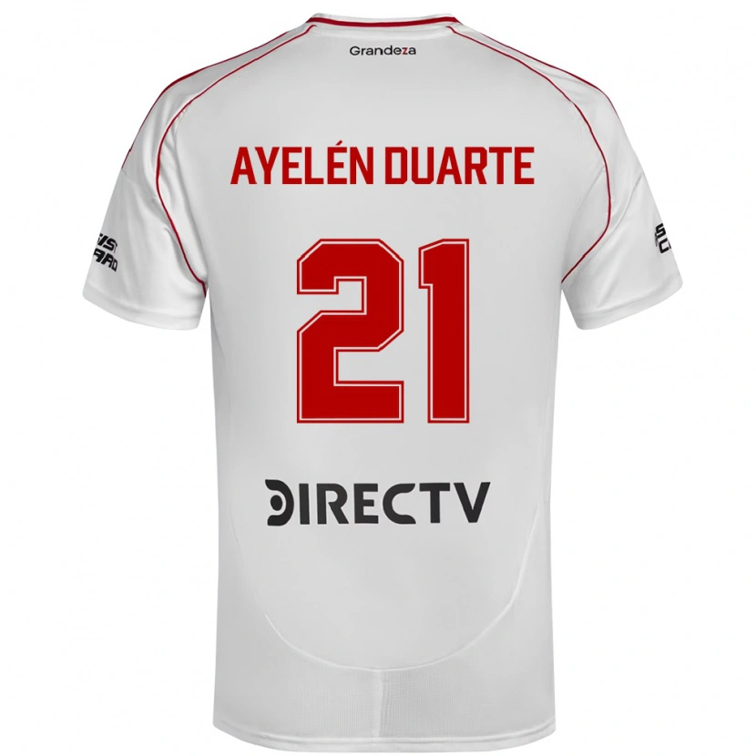 Danxen Barn Camila Ayelén Duarte #21 Vit Röd Hemmatröja Matchtröjor 2025/26 Tröjor T-Tröja