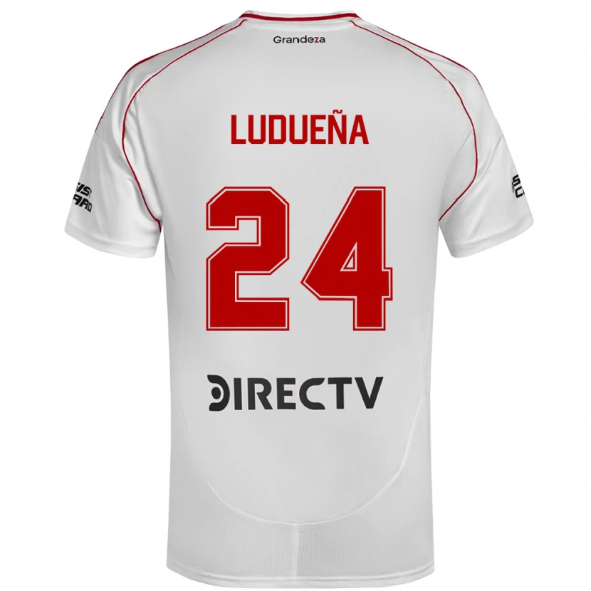 Danxen Barn Belén Ludueña #24 Vit Röd Hemmatröja Matchtröjor 2025/26 Tröjor T-Tröja