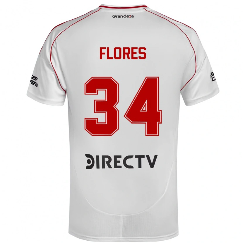 Danxen Barn Brenda Flores #34 Vit Röd Hemmatröja Matchtröjor 2025/26 Tröjor T-Tröja