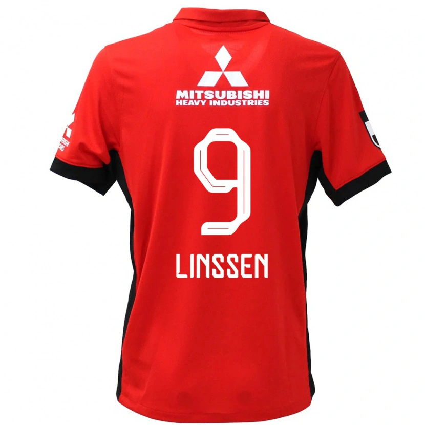 Danxen Barn Bryan Linssen #9 Röd Vit Hemmatröja Matchtröjor 2025/26 Tröjor T-Tröja