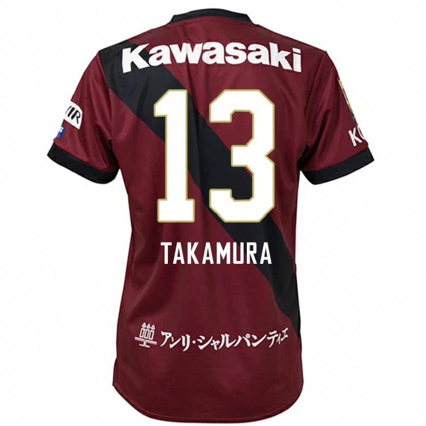 Danxen Barn Tokiya Takamura #13 Vinröd Svart Hemmatröja Matchtröjor 2025/26 Tröjor T-Tröja