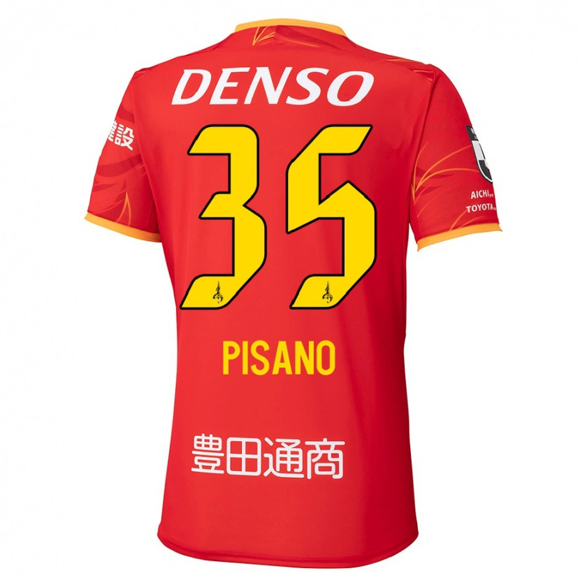 Danxen Barn Alexandre Pisano #35 Röd Gul Hemmatröja Matchtröjor 2025/26 Tröjor T-Tröja