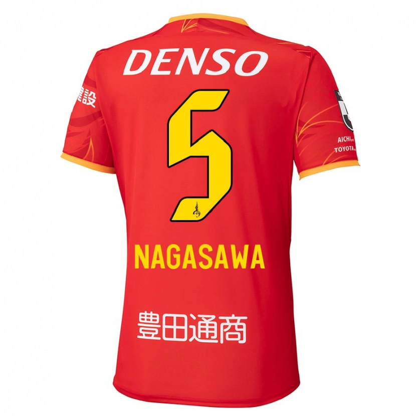 Danxen Barn Kazuki Nagasawa #5 Röd Gul Hemmatröja Matchtröjor 2025/26 Tröjor T-Tröja