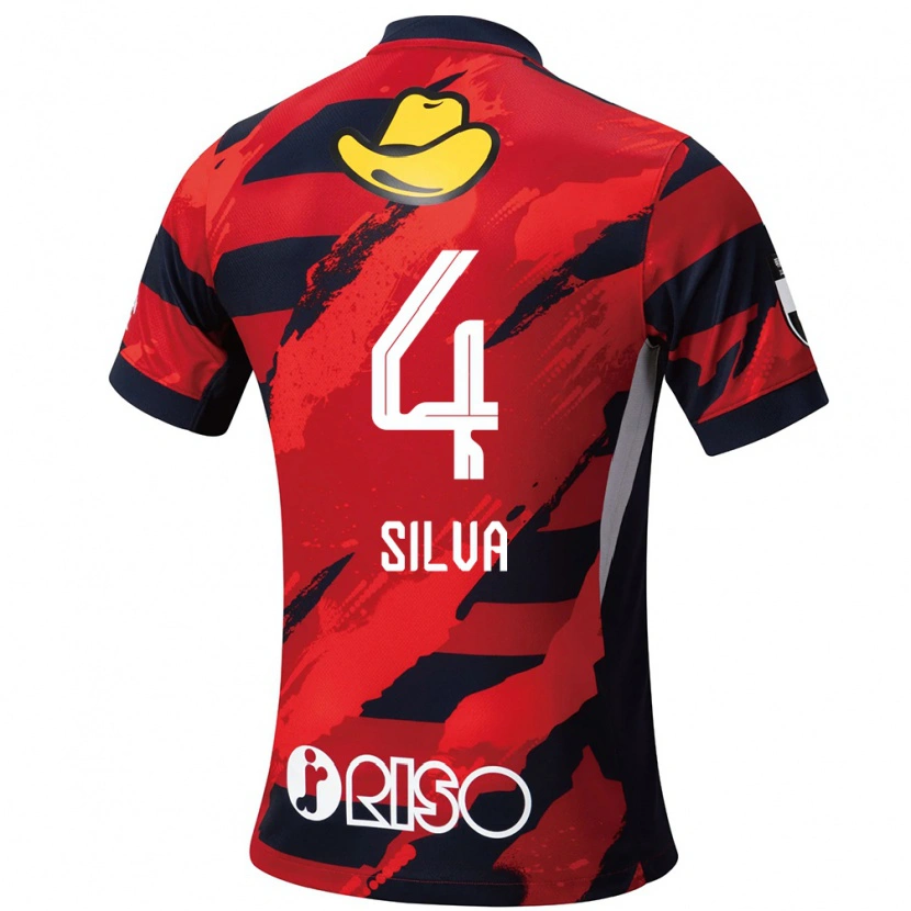Danxen Barn Leo Silva #4 Röd Svart Hemmatröja Matchtröjor 2025/26 Tröjor T-Tröja