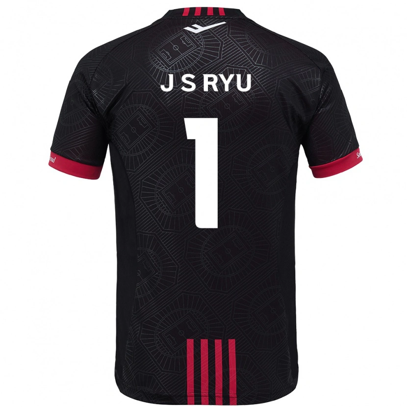 Danxen Barn Ryu Ji-Soo #1 Svart Röd Hemmatröja Matchtröjor 2025/26 Tröjor T-Tröja