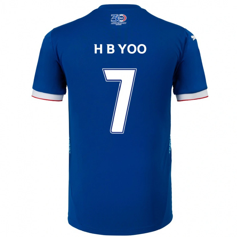 Danxen Barn Byung-Heon Yoo #7 Kungsblå Vit Hemmatröja Matchtröjor 2025/26 Tröjor T-Tröja