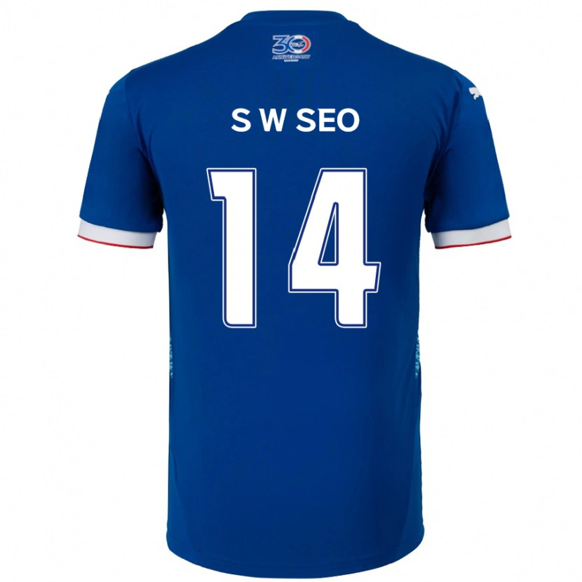 Danxen Barn Woo-Seong Seo #14 Kungsblå Vit Hemmatröja Matchtröjor 2025/26 Tröjor T-Tröja