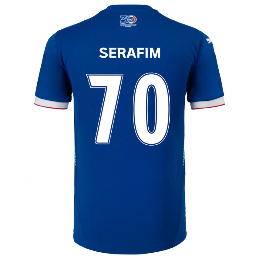Danxen Barn Matheus Serafim #70 Kungsblå Vit Hemmatröja Matchtröjor 2025/26 Tröjor T-Tröja
