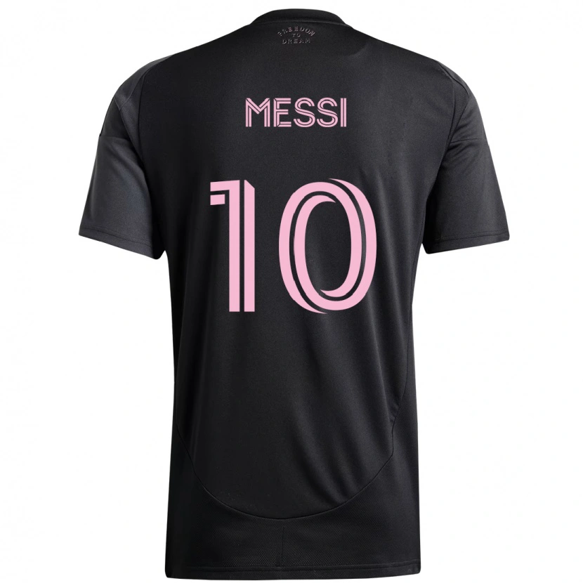 Danxen Barn Lionel Messi #10 Rosa Svart Bortatröja Matchtröjor 2025/26 Tröjor T-Tröja