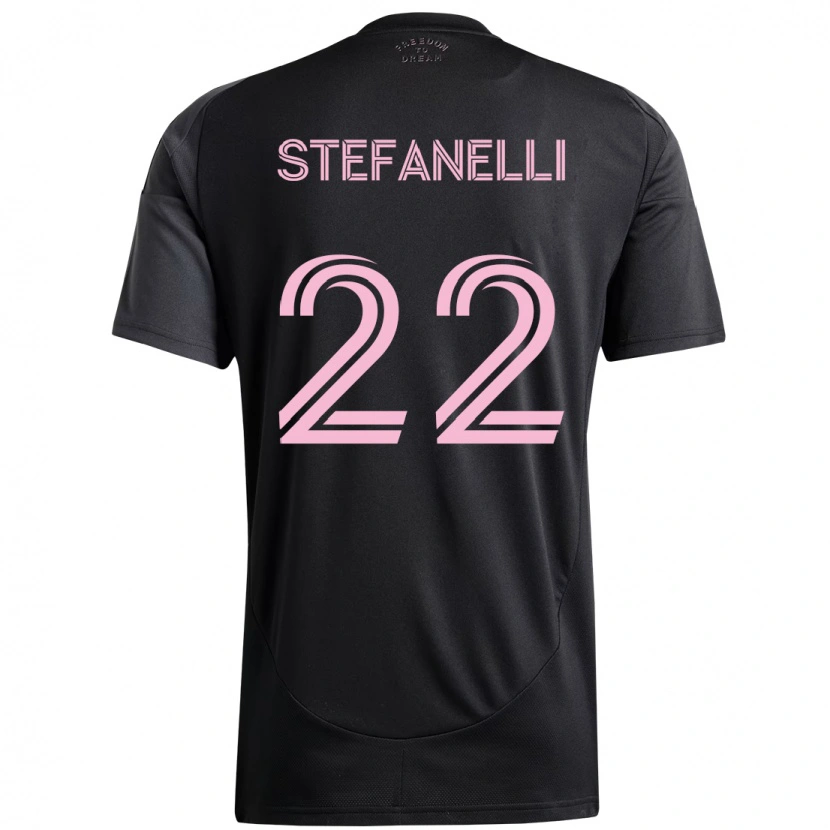 Danxen Barn Nicolás Stefanelli #22 Svart Rosa Bortatröja Matchtröjor 2025/26 Tröjor T-Tröja