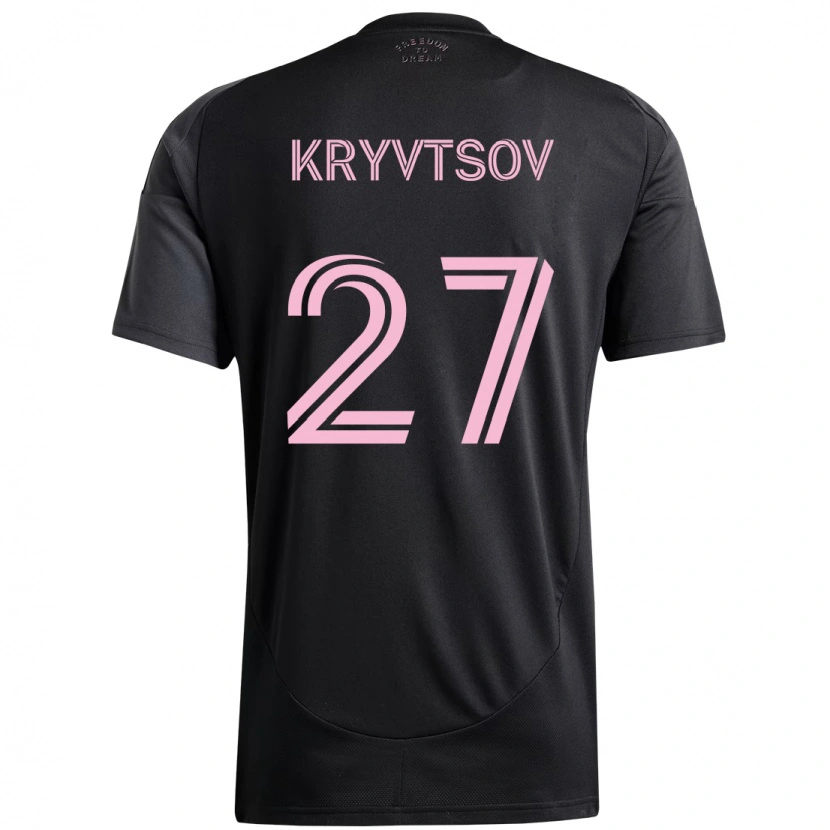 Danxen Barn Sergiy Kryvtsov #27 Svart Rosa Bortatröja Matchtröjor 2025/26 Tröjor T-Tröja