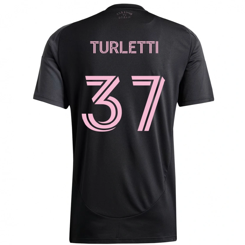 Danxen Barn Mateo Turletti #37 Svart Rosa Bortatröja Matchtröjor 2025/26 Tröjor T-Tröja