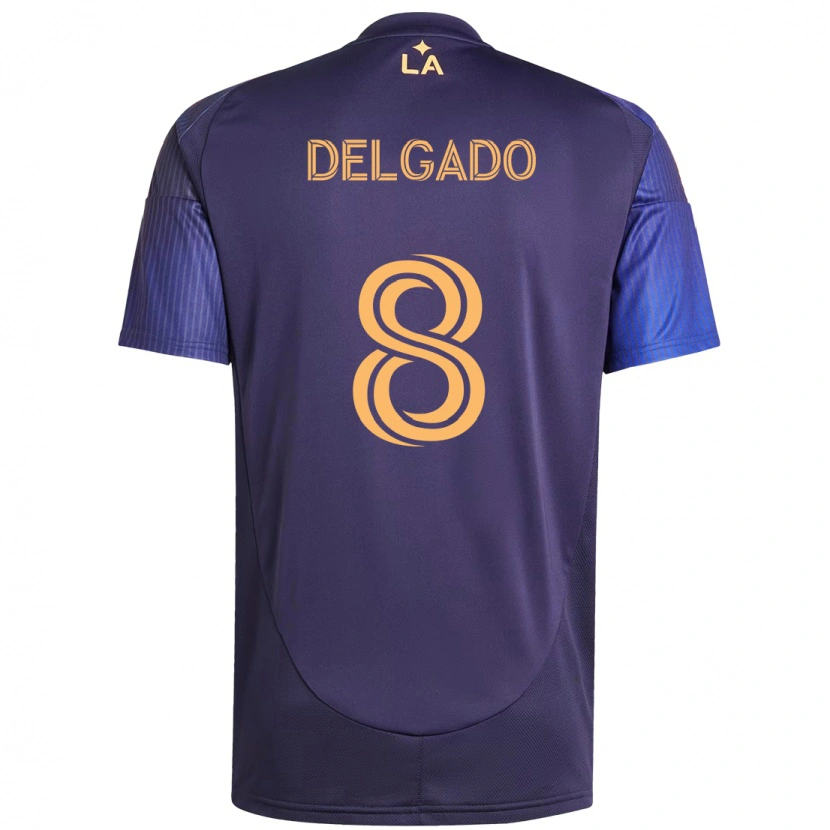 Danxen Barn Mark Delgado #8 Lila Blå Bortatröja Matchtröjor 2025/26 Tröjor T-Tröja