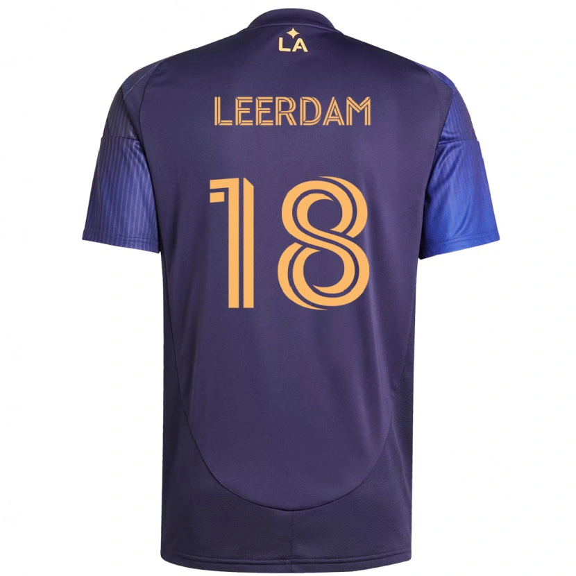 Danxen Barn Kelvin Leerdam #18 Lila Blå Bortatröja Matchtröjor 2025/26 Tröjor T-Tröja