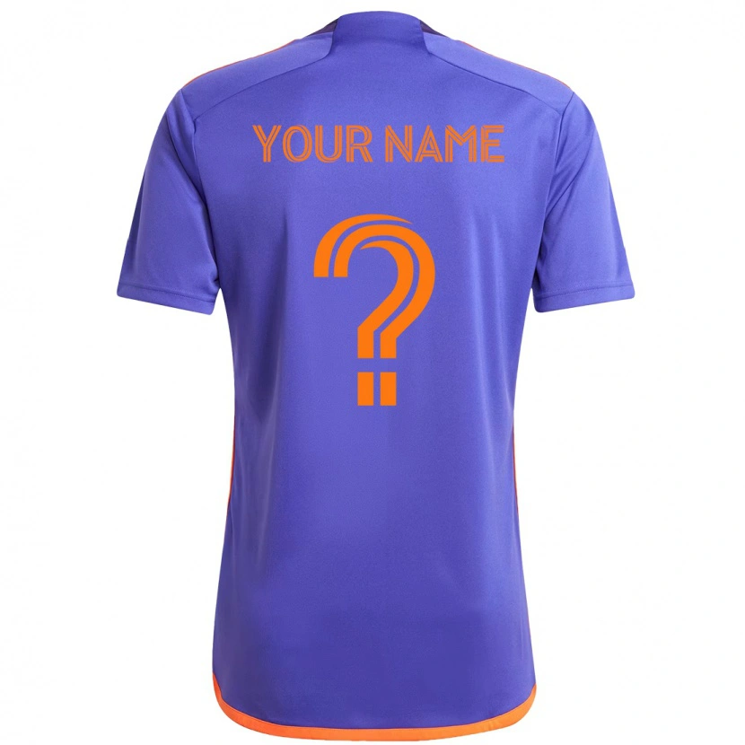 Danxen Barn Ditt Namn #0 Lila Orange Bortatröja Matchtröjor 2025/26 Tröjor T-Tröja