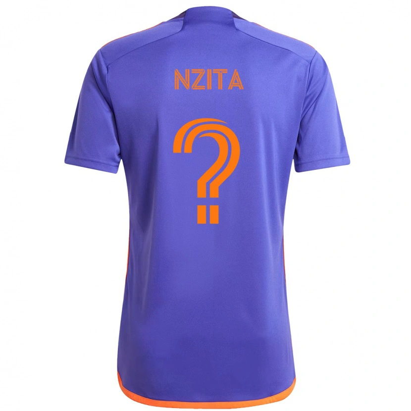 Danxen Barn Sebastiao Nzita #0 Lila Orange Bortatröja Matchtröjor 2025/26 Tröjor T-Tröja