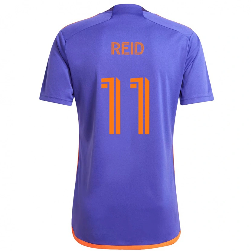 Danxen Barn Isaiah Reid #11 Lila Orange Bortatröja Matchtröjor 2025/26 Tröjor T-Tröja