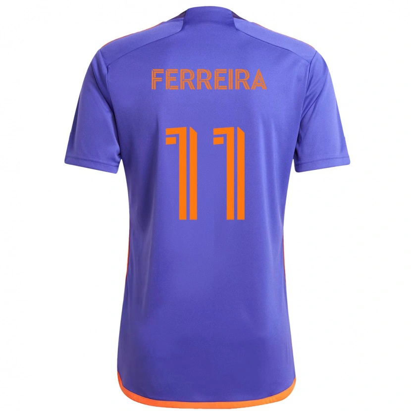 Danxen Barn Sebastián Ferreira #11 Lila Orange Bortatröja Matchtröjor 2025/26 Tröjor T-Tröja