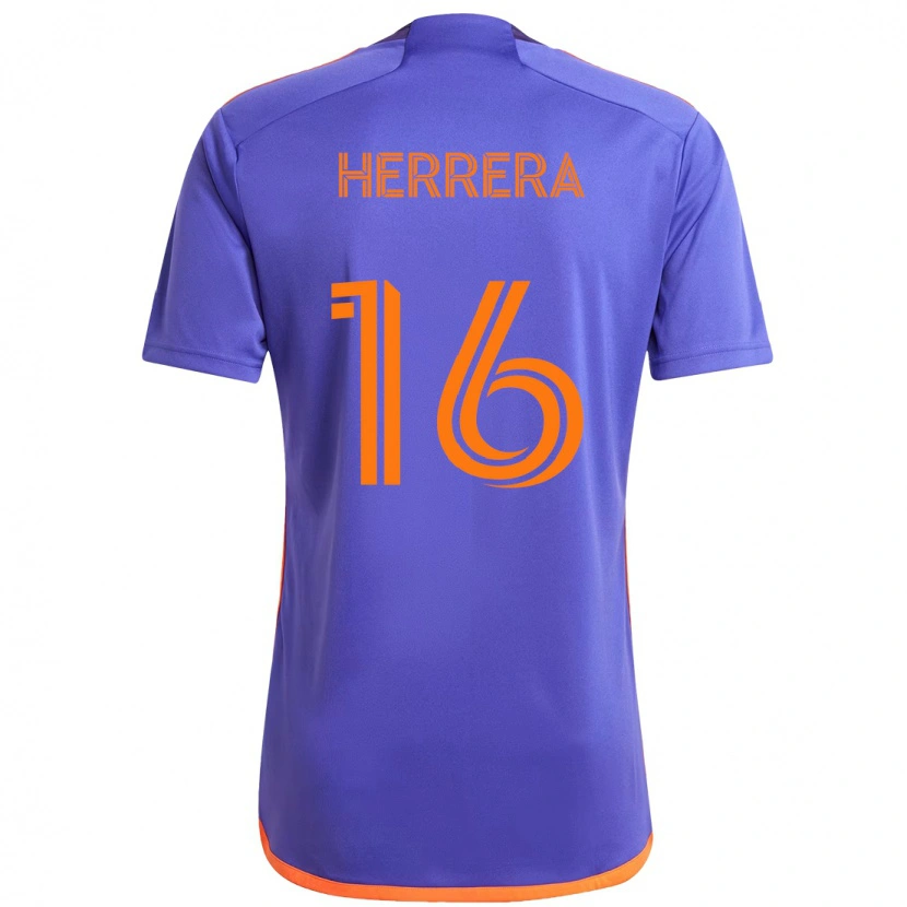 Danxen Barn Hector Herrera #16 Lila Orange Bortatröja Matchtröjor 2025/26 Tröjor T-Tröja
