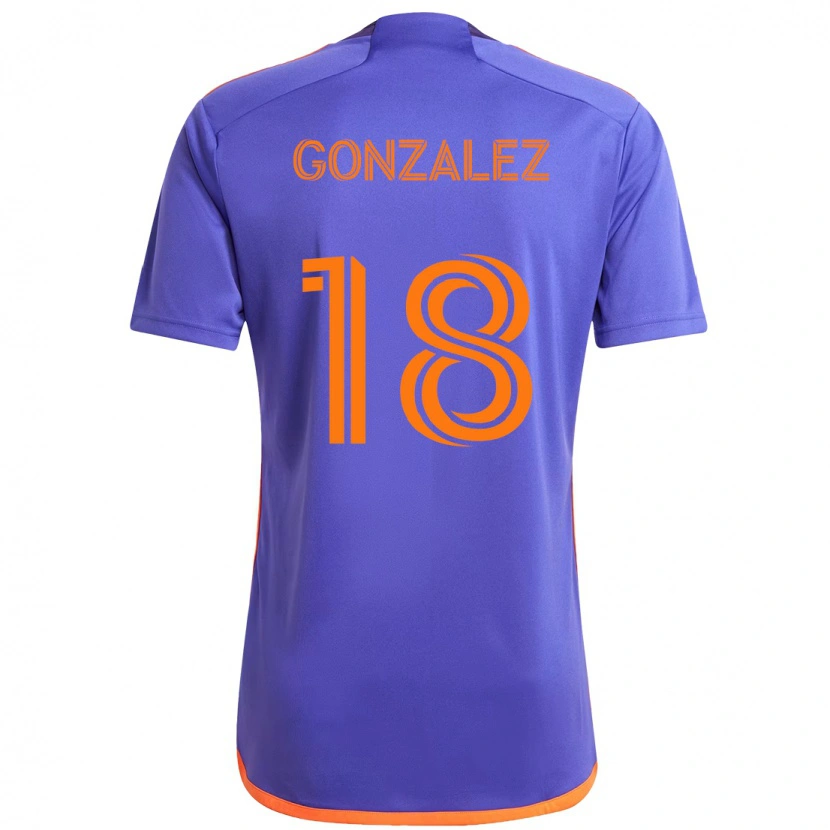 Danxen Barn Diego Gonzalez #18 Lila Orange Bortatröja Matchtröjor 2025/26 Tröjor T-Tröja